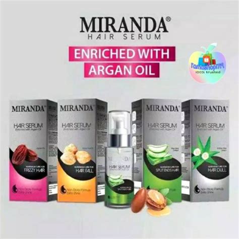 Jual Miranda Hair Serum Enriched With Argan Oil 100 Ml Shopee Indonesia