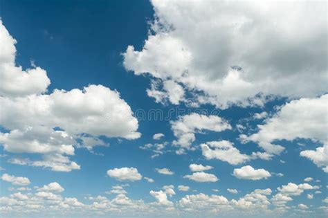 Blue Sky And Puffy Clouds With Bright Sun Stock Image Image Of Bright