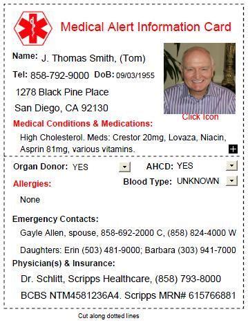 Onelife id medical alert and emergency id card is a convenient way to carry emergency contacts and instructions for medical conditions, allergies or for everyday peace of mind. 8 Reasons Why You Need A FREE Medical Alert Card