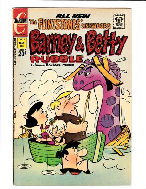 Barney And Betty Rubble 2 Flintstones Charlton 1973 Fn 60 Hanna