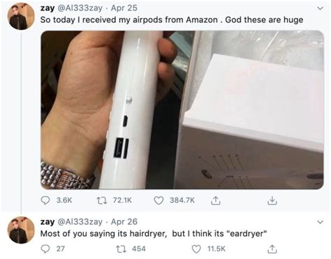 Woman Ordered Fake Airpods On Amazon And They Were Bigger Than Her Head
