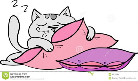 Illustration Of Sleeping Cute Kitten Stock Vector