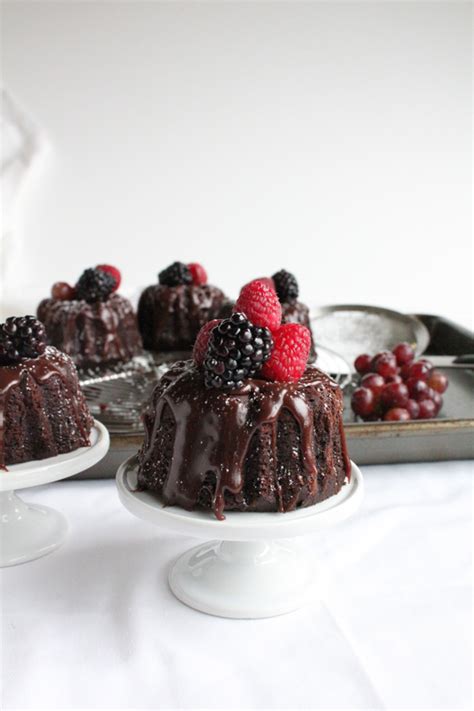For a lovely frosting, drizzle try using a measuring cup with a spout or something similar. mini chocolate bundt cakes