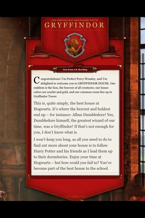 Pottermore Gryffindor House Gryffindor Pottermore