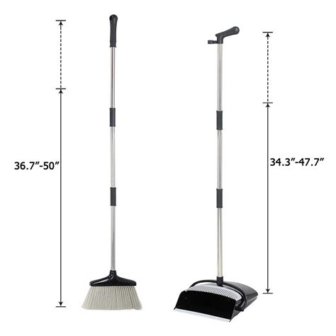 Broom And Dustpan Set With Sturdy Long Handle Combo For Kitchen Indoor