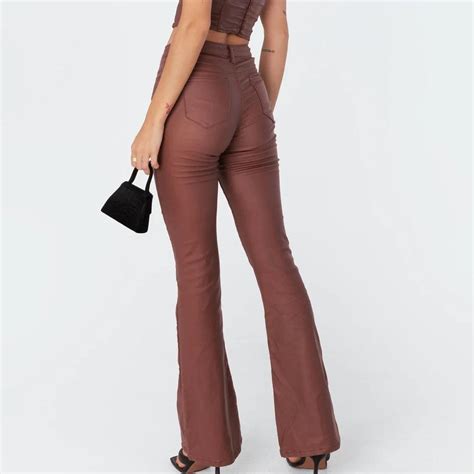 Brown Edikted Leather Pants Depop