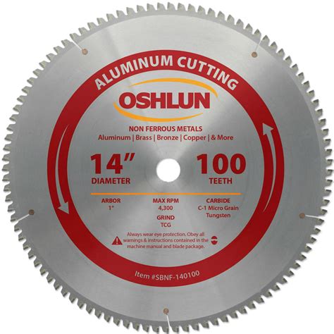 Oshlun Sbnf 140100 14 Inch 100 Tooth Tcg Saw Blade With 1 Inch Arbor