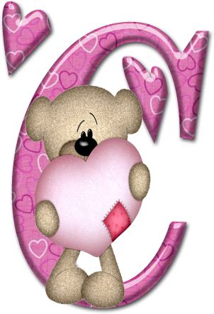Oh my Alfabetos Alfabeto con osito de trapo con corazón Teddy bear wallpaper Lettering