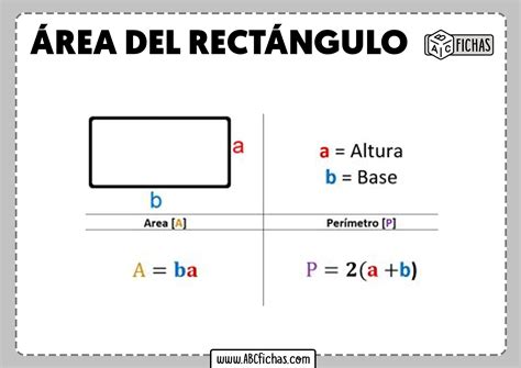 Formula Area Y Perimetro Del Rectangulo Abc Fichas