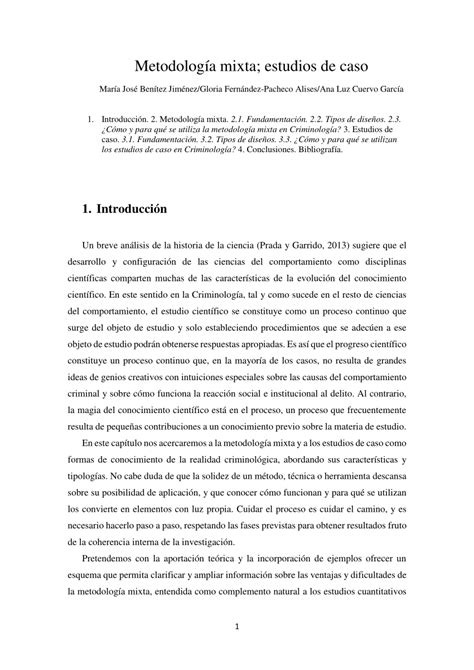 Pdf Metodología Mixta Estudios De Caso