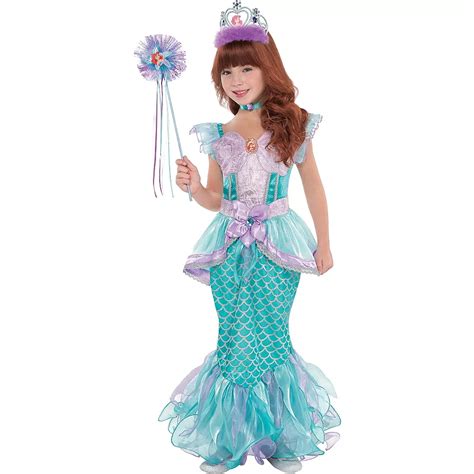 Girls Ariel Dress Up Little Mermaid Fancy Fairy Halloween Princess