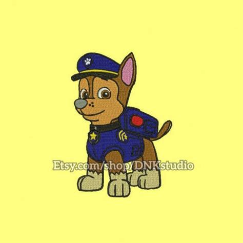 Paw Patrol Chase Embroidery Design 4 Sizes Instant By Dnkstudio Chase