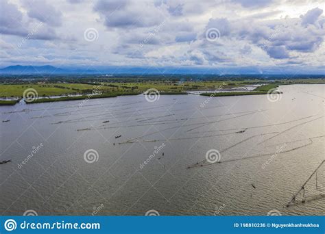 Aerial View Of Boats In Tam Giang Lagoon Near Hue City Vietnam Stock