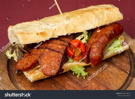 Choripan Chorizo Chimichurri Sandwich Popular South Stock Photo Edit