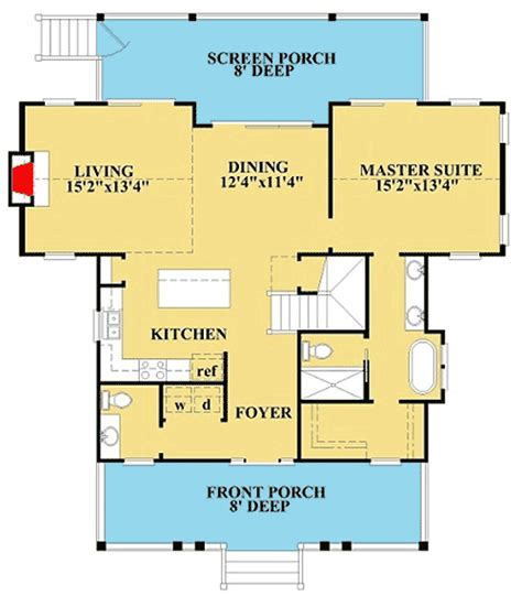 Attractive 3 Bed Cottage House Plan With First Floor Master Bed