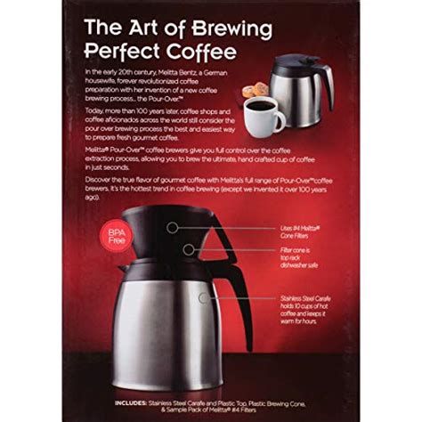 Melitta Pour Over Coffee Brewer And Stainless Steel Carafe Set With