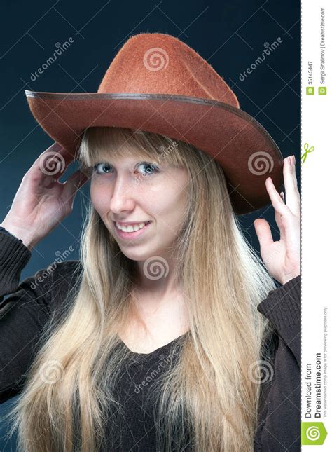 Cowgirl Stock Image Image Of Young Cowboy Studio Blonde 35145447