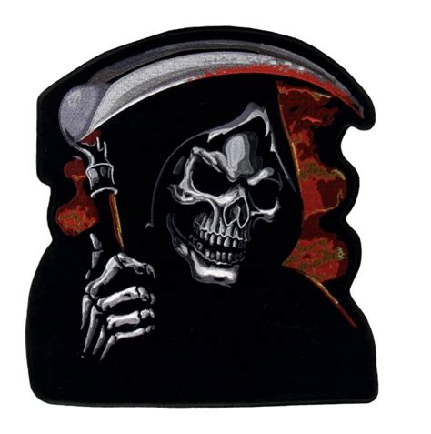 12 Grim Reaper Biker Embroidered Jacket Patch