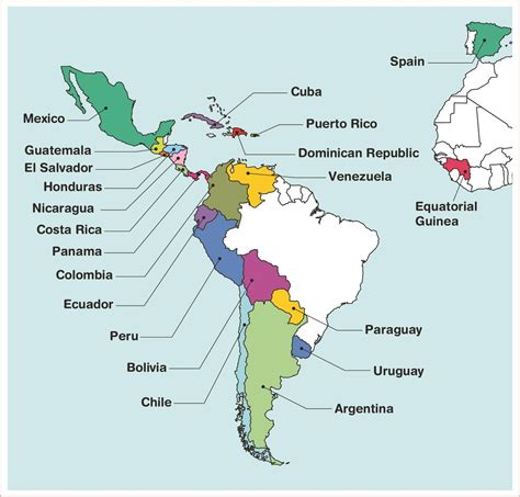 Nacionalidades de los países hispanohablantes Diagram Quizlet