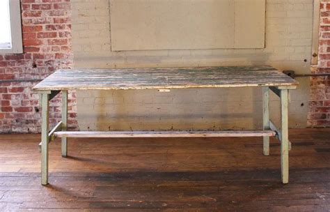 vintage rustic farm distressed folding dining work table