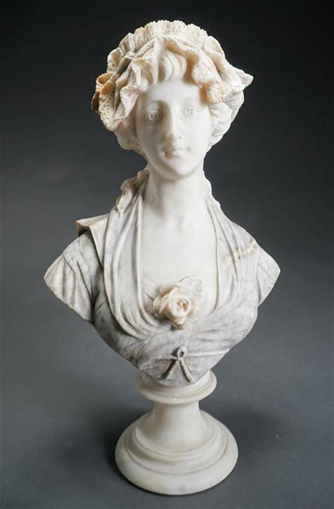 Lot Italian Carved Alabaster Bust Of Woman Height 20 12 In