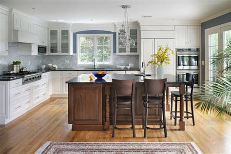 Stunning White Kitchen Dark Island Cabinets Design Ideas