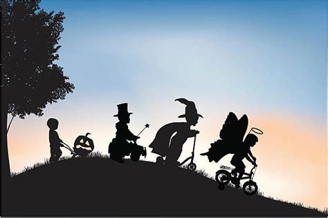 Best Trick Or Treat Silhouette Illustrations Royalty Free