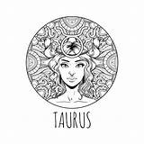 Zodiac Coloring Taurus Sign Adult Horoscope Signs Symbol Printable Vector Illustration Artwork Printables Popular 30seconds Plus sketch template