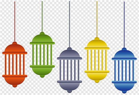 Gambar Dekorasi Desain Ramadhan Lampu Warna Warni Lampion Png Download