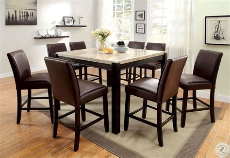 Gladstone Ii Marble Top Counter Height Dining Room Set