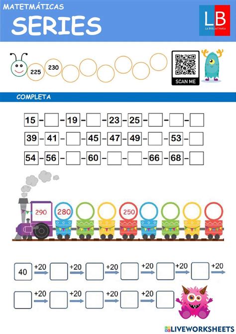 Ejercicio De Series Numéricas Para Primaria Series Numéricas