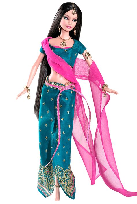 Bebek uzun sarı saçlardan ziyade kısa pembe saçlara sahiptir. Diwali™ Barbie® Doll 2006 - Barbie: Dolls Collection Photo ...