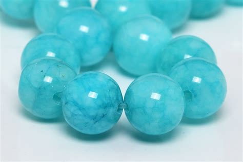 8mm Sky Blue Jade Beads Grade Aaa Natural Gemstone Half Strand Etsy