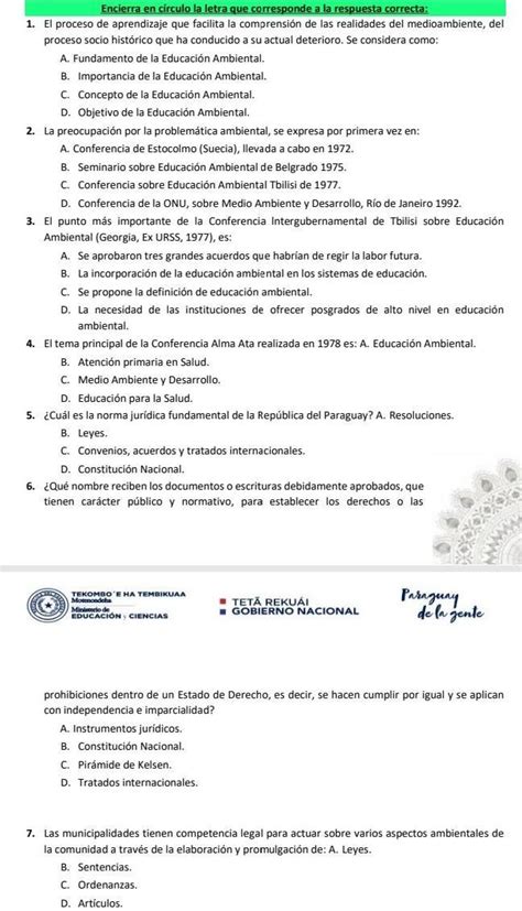 Encierro en círculo la letra que corresponde y a la respuesta correcta