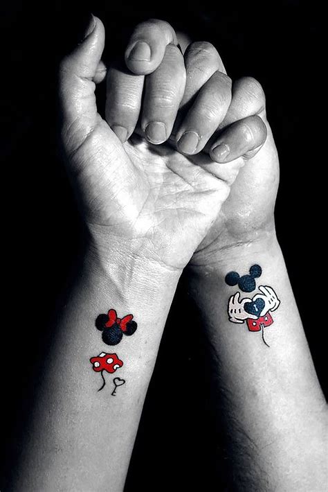 Mickey Lock E Minnie Key Couple Tattoo Cartoon Tattoo For Etsy Italia