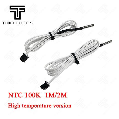 5pcslot 100k Ohm Ntc 1m2m Line 3950 Thermistors Sensors With Cable 3d Print Part Temperature