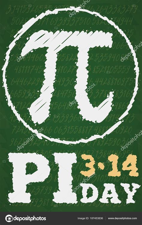 Chalkboard Drawing With Pi Series And Symbol For Pi Day Vector
