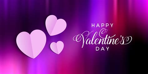 Valentines Day Banner With Folded Hearts 693286 Vector Art At Vecteezy