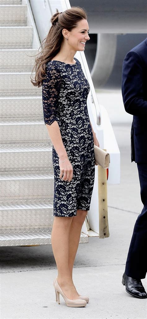 Catherine Duchess Of Cambridge Navy Lace Dress Kate Middleton Style