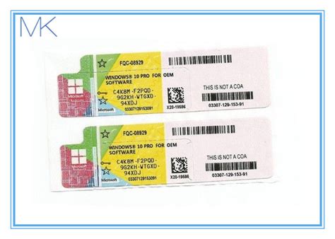 Windows 10 Pro Retail Box 3264 Bit Sticker Coa License Key Label For