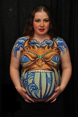 Need some inspiration for a pregnant belly painting session? Tiki god | Pregnant belly painting, Body art painting ...