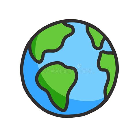 Dessin à La Main Globe Cartoon Planète Terre Croquis De Doodle