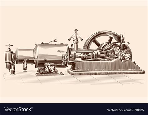 Old Steam Engine Royalty Free Vector Image Vectorstock