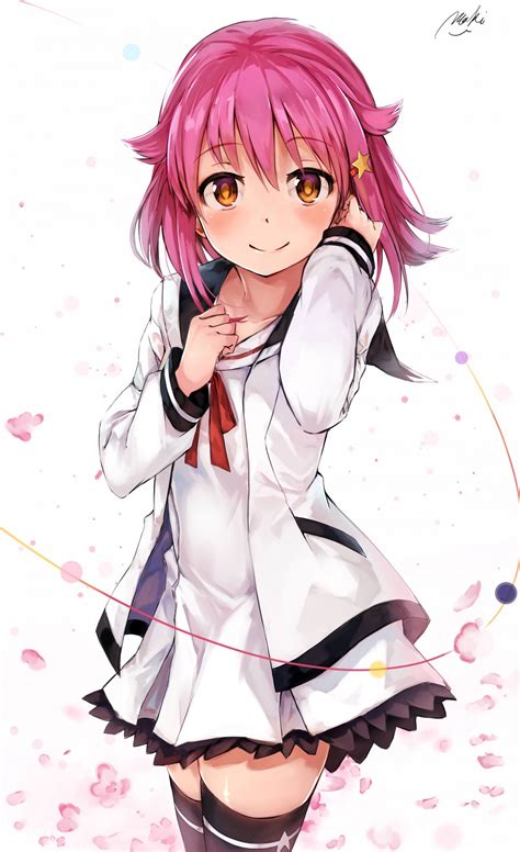 Anime Girl With Red Glasses And Pink Hair Maxipx