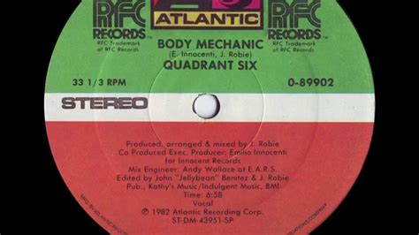 Quadrant Six Body Mechanic 1982 Original Vocal Youtube