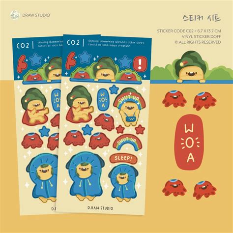 Jual C02 Sticker Deco Sticker Sheet Mini Sticker Pack Cute Journal Aesthetic Cute Korean