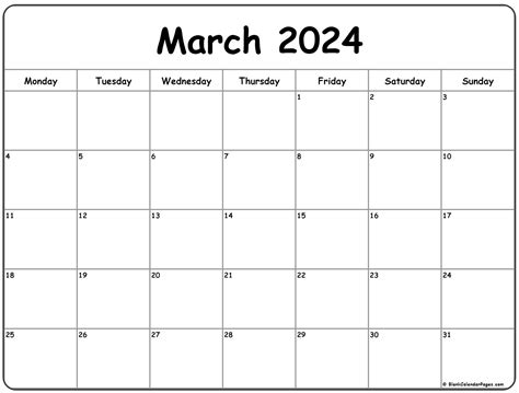 Blank Calendar Pages March 2024 November 2024 Calendar Printable