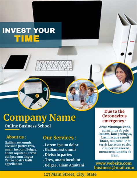 Invest Your Time Online Flyer Social Media Template Postermywall