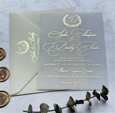 Elegant Vellum Wedding Invitations Custom Design Pietrapaperdesign