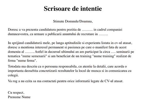 acțiune De asemenea A intelege cv scrisoare de intentie model